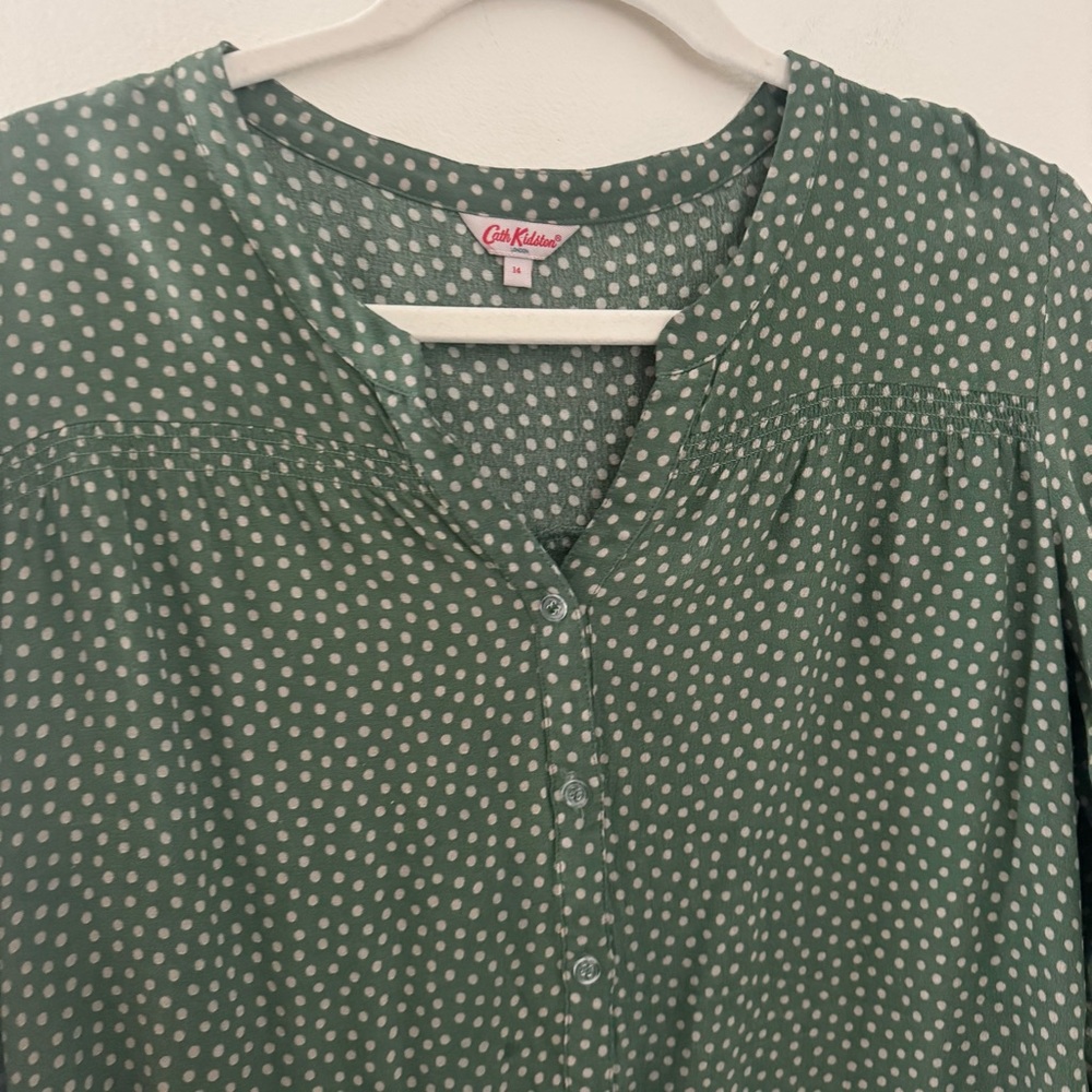 Cath Kidston Green Polka Dot Blouse - Picture 2 of 3